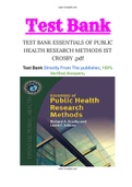 TEST BANK ESSENTIALS OF PUBLIC HEALTH RESEARCH METHODS 1ST CROSBY .pdf