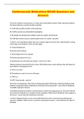 Cardiovascular Medications NCLEX Questions and Answers