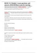 BIOD 151 Module 3 exam questions and answers 2024&sol;2025best exam for nursing
