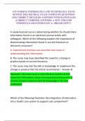 ATI NURSING INFORMATICS AND TECHNOLOGY EXAM NEWEST 2024-2025 REAL EXAM COMPLETE QUESTIONS AND CORRECT DETAILED ANSWERS WITH RATIONALES &lpar;CORRECT VERIFIED ANSWERS&rpar; A NEW UPDATED VERSION &vert;GUARANTEED PASS A&plus; &lpar;BRAND NEW&excl;&excl;&rpar;