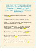 CPJE EXAM 2025 WITH 230 REAL EXAM  QUESTIONS AND CORRECT VERIFIED  ANSWERS&sol; CALIFORNIA PHARMACY  JURISPRUDENCE EXAM LATEST VERSION  &lpar;BRAND NEW&excl;&rpar;