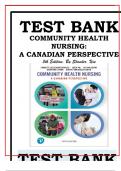 TEST BANK FOR COMMUNITY HEALTH NURSING A CANADIAN PERSPECTIVE&comma; 5TH EDITION BY STAMLER&comma; VERIFIED CHAPTERS 1 - 33&comma; COMPLETE NEWEST VERSION EXAM WITH ACTUAL  QUESTIONS AND COMPLETE 100&percnt; CORRECT ANSWERS WITH VERIFIED AND WELL EXPLAINED RATIONALES GRADED A&plus; BY