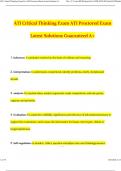 ATI Critical Thinking Exam For ATI Proctored Actual Exam 2024 Questions With Correct Expert Answers &vert; Latest New Update&excl;&excl; Guaranteed A&plus; PASS Solutions