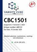 CBC1501 Assignment 3 PORTFOLIO &lpar;DETAILED ANSWERS&rpar; Semester 2 2024 - DISTINCTION GUARANTEED