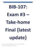 BIB-107: Exam #3 – Take-home Final {latest update}