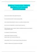 Building Construction Midterm Questions And Answers 2024&sol;2025update