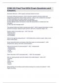 COM 101 Final Test WSU Exam Questions and Answers&period;