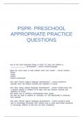 PSPR- PRESCHOOL APPROPRIATE PRACTICE QUESTIONS&period;
