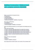 Building Construction 2 Midterm Exam with complete solutions 2024&lowbar;2025