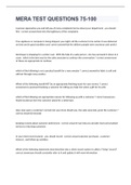 MERA TEST QUESTIONS 75-100 exam 2022&sol;2023