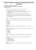 Complete Test Bank Today&rsquo;s Medical Assistant 3rd Edition Bonewit-West Questions & Answers with rationales &lpar;Chapter 1-51&rpar;