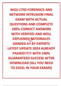 WGU C702 FORENSICS AND NETWORK INTRUSION FINAL EXAM WITH ACTUAL  QUESTIONS AND COMPLETE 100&percnt; CORRECT ANSWERS WITH VERIFIED AND WELL EXPLAINED RATIONALES GRADED A&plus; BY EXPERTS LATEST UPDATE 2024 ALREADY PASSED&excl;&excl;&excl;&excl;&excl;&excl; WITH 100&percnt; GUARANTEED SUCCESS AFTER DOWNLO