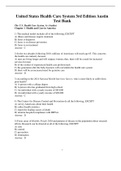 Complete Test Bank United States Health Care System 3rd Edition Austin Questions & Answers with rationales &lpar;Chapter 1-14&rpar;