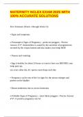 MATERNITY NCLEX EXAM 2025 WITH 100&percnt; ACCURATE SOLUTIONS