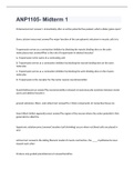 ANP1105- Midterm 1 exam 2022&sol;2023 with 100&percnt; correct answer