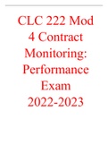 CLC 222 Mod 4 Contract Monitoring Performance Exam 2022-2023.