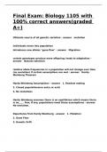 Final Exam Biology 1105 with 100- correct answers&lpar;graded A&plus;&rpar;&period;