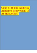 Coun 5108 Fnd Addict & Addictive Behav UNIT 3 ASSINGMENT