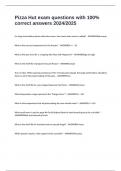 Pizza Hut exam questions with 100&percnt; correct answers 2024&sol;2025