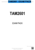 TAM2601 EXAM PACK 2022 ( A+ GRADED 100% VERIFIED) LATEST