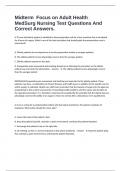 Midterm  Focus on Adult Health MedSurg Nursing Test Questions And Correct Answers&period;
