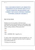 WGU C233 EMPLOYMENT LAW OBJECTIVE  ASSESSMENT EXAM NEWEST 2024 ACTUAL  EXAM COMPLETE 100 QUESTIONS AND  CORRECT DETAILED ANSWERS &lpar;VERIFIED  ANSWERS&rpar; &vert;ALREADY GRADED A&plus; 