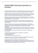 Global HRM Final Exam Questions & Answers