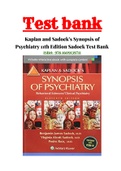 Test Bank for Kaplan and Sadock’s Synopsis of Psychiatry 11th Edition Sadock 1-37 Chapter|ISBN-13: 9781609139711