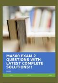 MA500 EXAM 2 QUESTIONS WITH LATEST COMPLETE SOLUTIONS&excl;&excl;