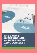 AH3 EXAM 5 QUESTIONS AND ANSWERS SOLVED 100&percnt; CORRECT&excl;&excl;