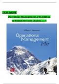 TEST BANK for Operations Management&comma; 14th Editio by William Stevenson&comma; Verified Chapters 1 - 19&comma; Complete Newest Version