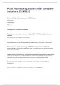 Pizza hut exam questions with complete solutions 2024&sol;2025