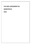 TAX2601 ASSESSMENT 06 SEM 2 2022
