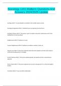 Sociology 1101 Midterm Questions And Answers 2024&sol;2025 Update