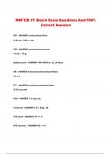 NMTCB CT Board Exam Questions And 100&percnt; Correct Answers