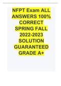 NFPT Exam ALL ANSWERS SPRING FALL 2022-2023 SOLUTION GUARANTEED GRADE A+	