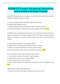 SHRM-CP People Situational Questions and Answers Already Passed