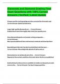 Diamonds and Diamond Grading Final Exam Questions with 100&percnt; Correct Answers &vert; Verified &vert; Latest Update 2024