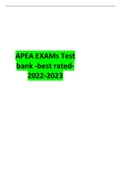 APEA EXAMs Test bank -best rated-2022-2023