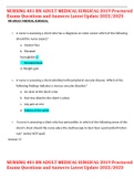 NURSING 401 RN ADULT MEDICAL SURGICAL 2019 Proctored Exams Questions and Answers Latest Update 2022&sol;2023