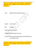 NUR 6512 MIDTERM EXAM QUESTIONS & ANSWERS ALL ANSWERS 100&percnt; CORRECT LATEST UPDATE 2022&sol;2023 GRADED A&plus;