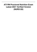 ATI RN Proctored Nutrition Exam Latest 2021 Verified Version &lpar;NURS120