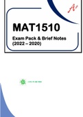 MAT150 - EXAM PACK SOLUTIONS & BRIEF NOTES (2022 - 2020)