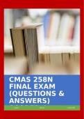 CMAS 258N FINAL EXAM &lpar;QUESTIONS & ANSWERS&rpar; SCORED A&plus;