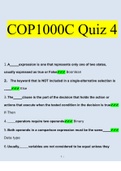 COP1000C Quiz 4 Questions and Answers 2022 (Verified Answers)