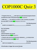 COP1000C Quiz 3 Questions and Answers 2022 (Verified Answers)