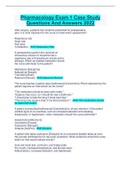 PHARMACOLOGY QUESTIONS&sol;CASE STUDIES 100&percnt; VERIFIED EXAM SOLUTION 2022&comma;Pharmacology case study &num;1 Questions With 100&percnt; Verified Correct Answers 2022&sol;2023&comma;Pharmacology Unit 3 Case Study Questions And Answers 100&percnt; All Verified 2022&comma;Pharmacology Exam 1 Question