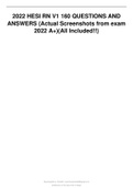 HESI RN V1 160 QUESTIONS AND ANSWERS
