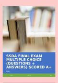 SSDA FINAL EXAM MULTIPLE CHOICE &lpar;QUESTIONS &plus; ANSWERS&rpar; SCORED A&plus;
