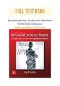 Behavioral Corporate Finance 2nd Edition Shefrin Solutions Manual with Question and Answers, From Chapter 1 to 13